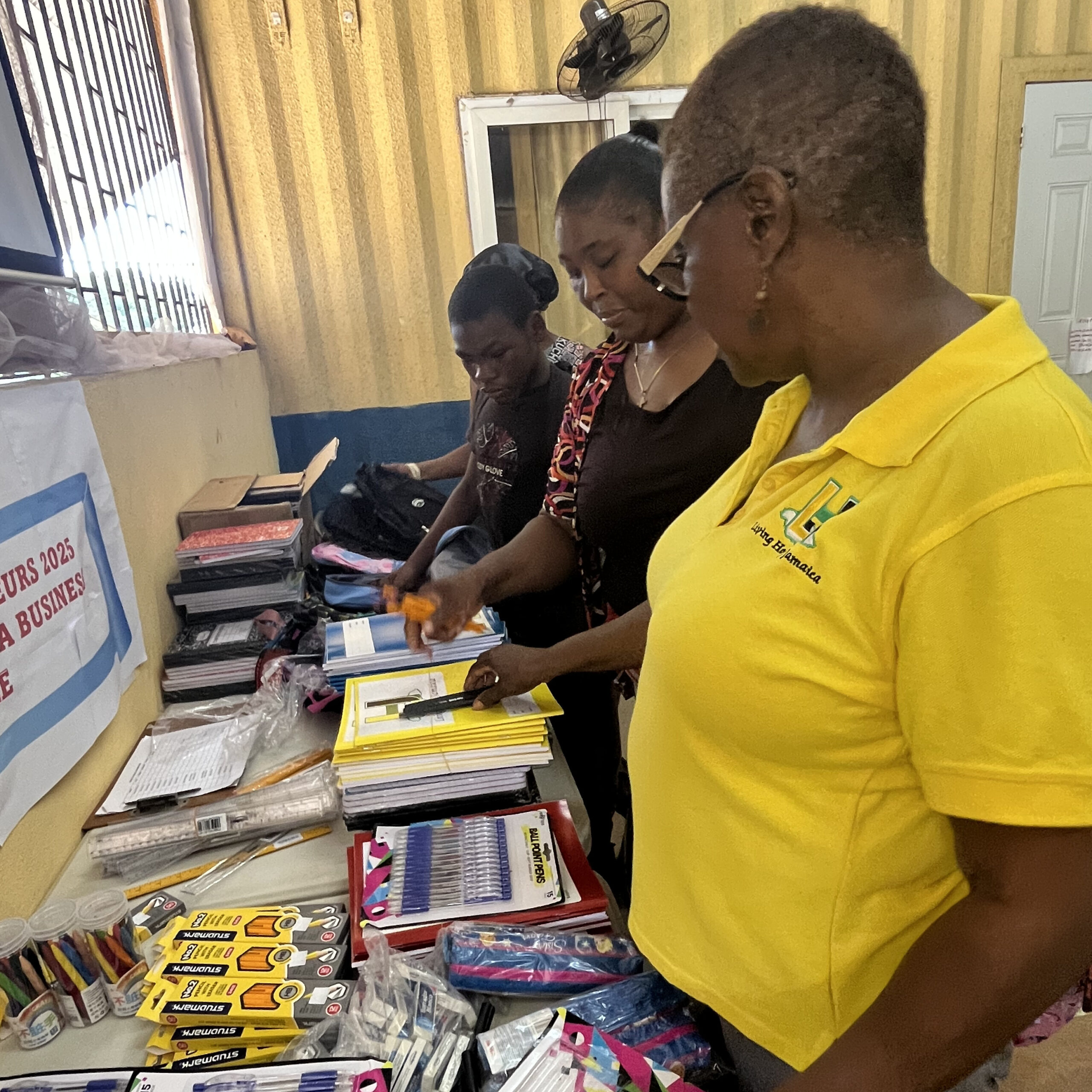 Children playing on bounce-about